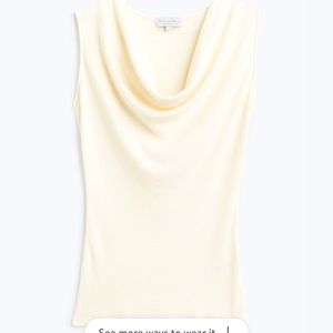 Like New Michael Stars cream ivory medium knit cowl sleeveless tank top